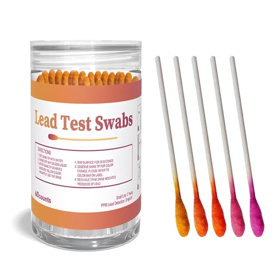 BANIRO Lead Test Kit Results in Just 30 Seconds(60 Immediate Result Swabs) at Home Lead Test KitUse for Various Surfaces - Paint, Crockery, Toys, Jewellery, Metals, Ceramics, Woodwork