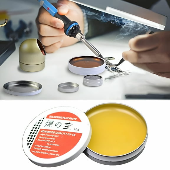 BANIRO No-Clean Rosin Flux Solder Paste 10g Iron Box, Semi-Solid Soldering Oil for PCB Circuit Board Repair, Low Residue Tin Paste for Electronic Welding and Maintenance
