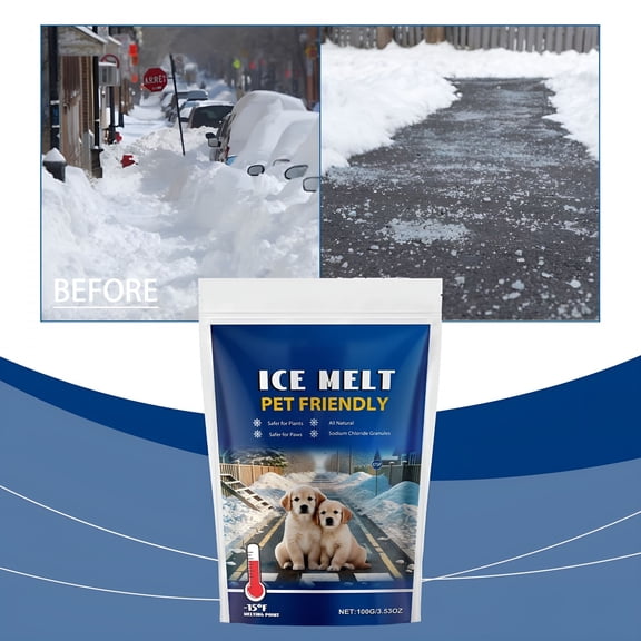 BANIRO Pet-Friendly Snow Melting Salt for Concrete Surfaces,Safe for Pets & Environment,Fast-Acting Ice Melt,sidewalk salt pet safe,20lb Bag