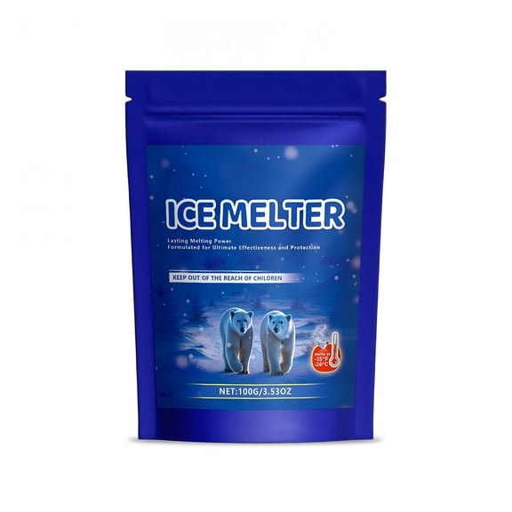 BANIRO Premium Snow Melter,Seasonal Heat Snow and Ice Melter,Heat-Generating Pellets,Non-Staining Melt,100g/Bag,Pet-Friendly Ice Remover for Driveway,Concrete,Sidewalk,and Outdoor Spaces (Blue)