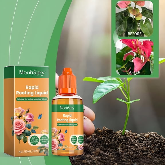 BANIRO Rooting Liquid Stimulator for Plant Cuttings,Transplant Shock Treatment,Fast Root Growth Enhancer with Vitamin B1,Seaweed Extract,All Flowers Vegetables Fruit Trees