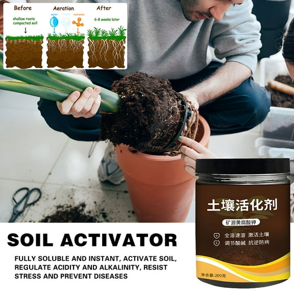 BANIRO Soil Activator,Professional Fertilizer,Dirt Health Booster,Fertilizer for Indoor & Outdoor Plants for Raised Garden Beds,Potting Mix,and Seedling Compost,Fall/Spring Application,200g