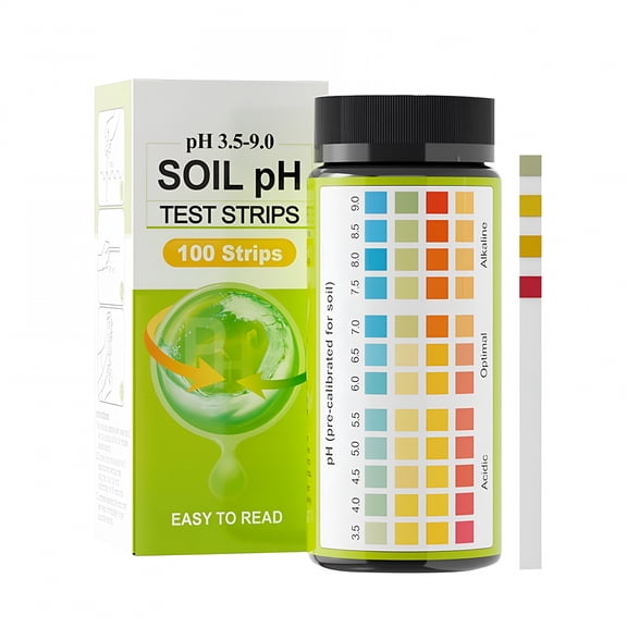 BANIRO Soil pH Test Kit, 100 Strips for Garden Lawn Compost Indoor Outdoor Plants, Accurate pH Testing 3.5-9 Range for Flower Vegetable Beds