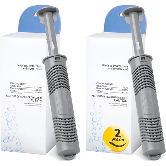 BANIRO Spa Ag+ Mineral Sticks for Hot Tub,Silver Ion Mineral Cartridge Last for 4 Months Treats,Reduces Chemical Usage,Fits Most Hot Tub Systems(4Pcs,Grey)