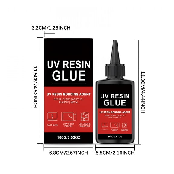 BANIRO UV Resin Glue 100ml, Fast Curing Clear Acrylic Copolymer Adhesive for Jewelry, Glass, Plastic, Metal Craft Projects