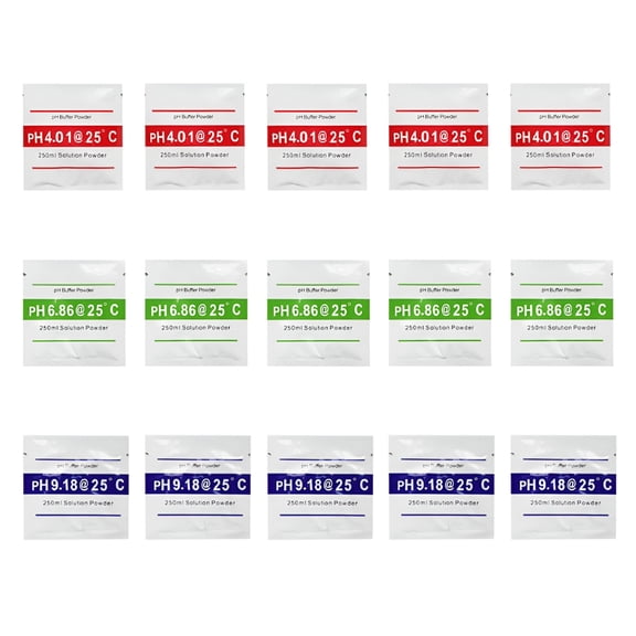 BANIRO pH Meter Calibration Powder Set, 3 Buffer Solutions 4.01 6.86 9.18 for Water Testing, Aquariums, Hydroponics, and Lab Use, Pre-Measured Sachets for Precise Electronic Probe Accuracy