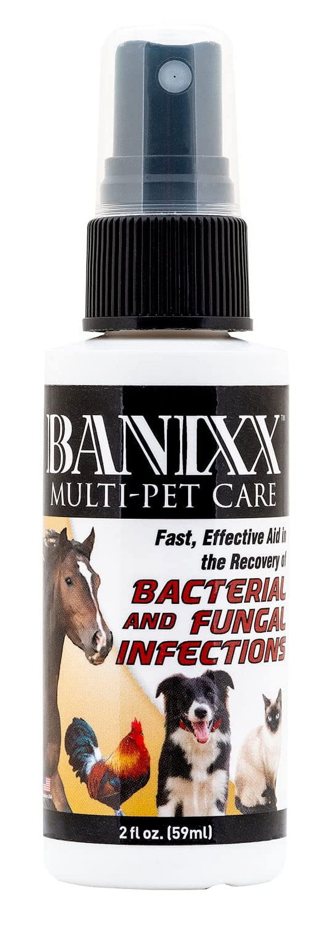 BANIXX Horse and Pet OIF8Care Travel Size. Non-irritating, Spray for Scratches, Rain Rot, Hot Spots, Wounds, Ringworm, Ear infections, Itchy Skin, and More. Safe Around The Eyes, Rapid Results