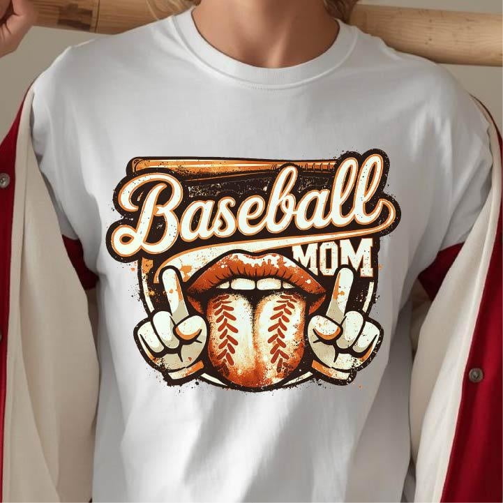 BANJOJO Baseball mom retro Transfer, Ready to Press, Heat press transfer, Baseball transfer, Sports