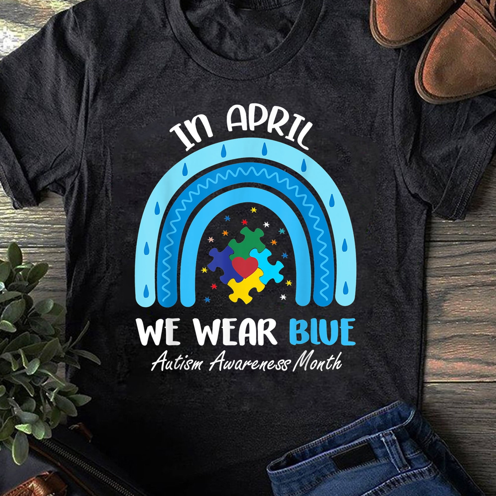 BANJOJO Be Kind Autism Awareness Women Girls Leopard Rainbow Print T-Shirt - Autism Mom Shirt, Autism Awareness Shirt, Autism Aware, Autism Mother