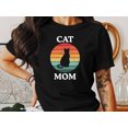 thumbnail image 1 of BANJOJO Cat Mom T-Shirt - Cat Shirt, Cat Lover Gift, Retro Cat Silhouette Tee, Mother’s Day Gift for Cat Moms, 1 of 4