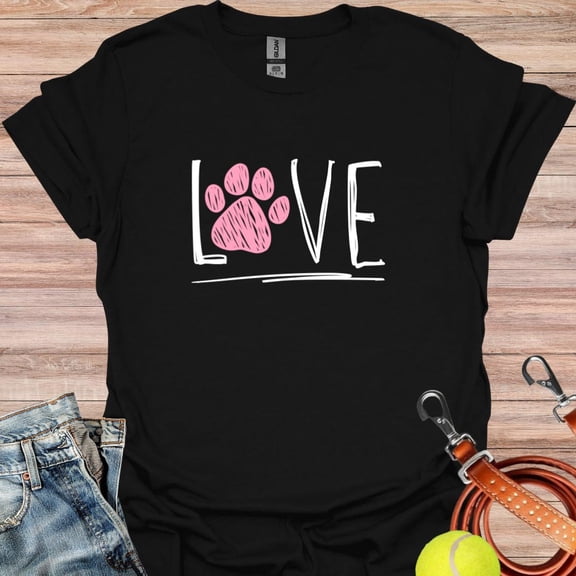 BANJOJO Dog Paw Shirt, Love Dog Shirt, Dog Mom Shirt, Dog Mama Shirt, Pet Lover Shirt, Dog Lover Shirt, Gifts for Mom, Gift for Pet Lover