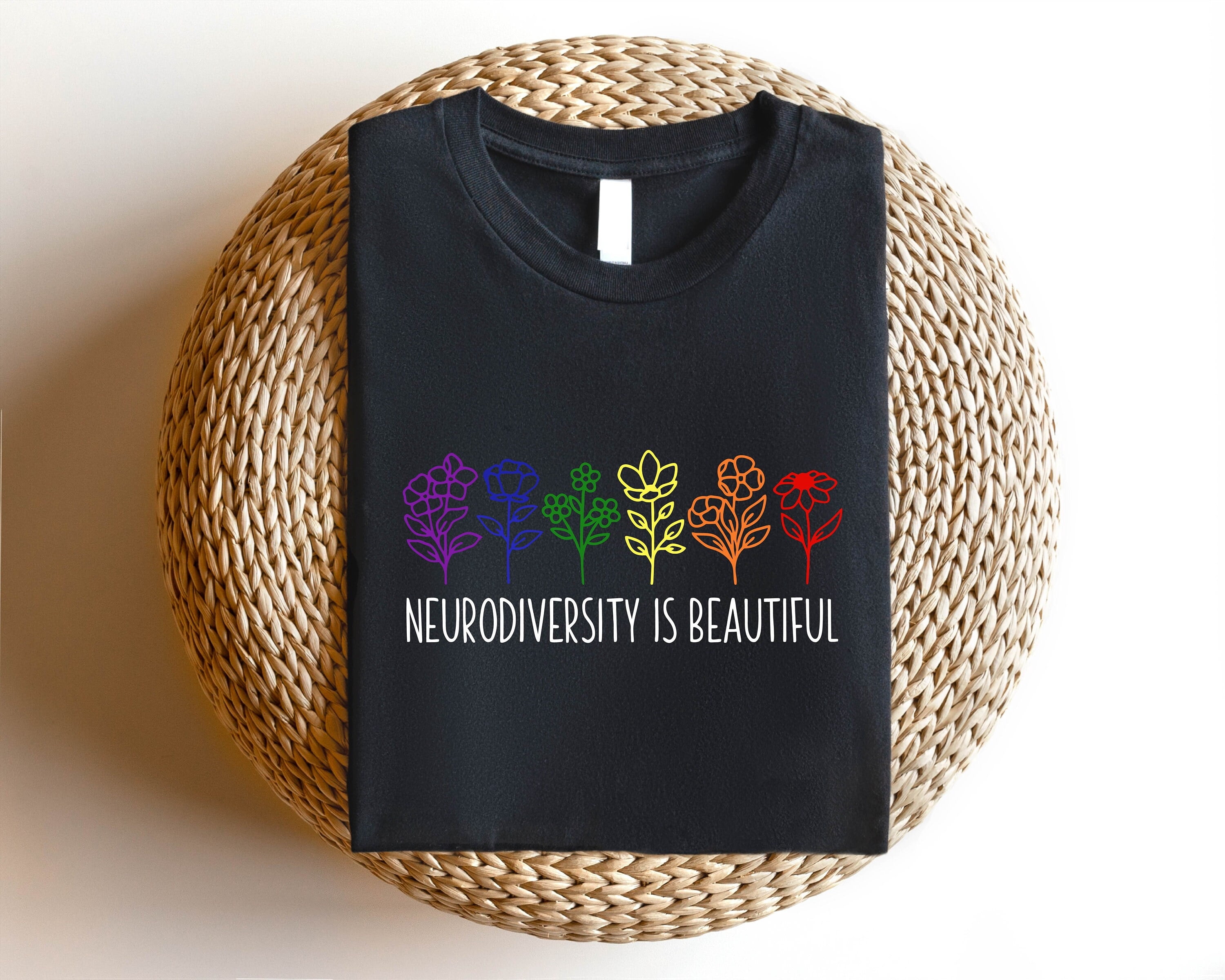 BANJOJO Neurodiversity Floral Autism T-Shirt, Neurodiversity Is Beautiful T-Shirt , Sped Tee, Autism Awareness Shirt,