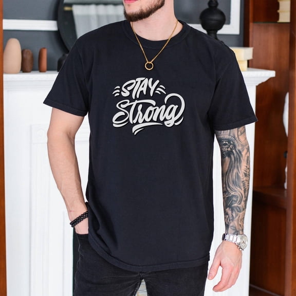 BANJOJO Stay Strong T-Shirt, Graphic Tee for Women, Encouraging Quote Shirt, Gift for Her