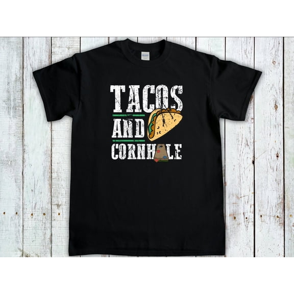 BANJOJO Tacos And Cornhole Tee, Cornhole Shirt, Game and Tournament Day Shirt, Bean Bag Toss Shirt, Cornhole Board tshirt Gift, Summer Shirt