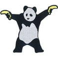 thumbnail image 1 of BANKSY's GRAFFITI PANDA BANANA GUNS Embroidered Iron Sew-On PATCH - 3.5" x 4.25", 1 of 2