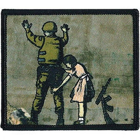 BANKSY's GRAFFITI SOLDIER FRISK Embroidered Iron-On Sew-On PATCH - 3.14" x 3.6"