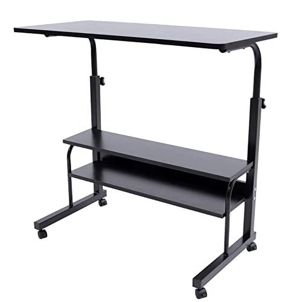 BANLICALI Laptop Desk, Mobile Side Table Cart Tray Table, 2 Tier