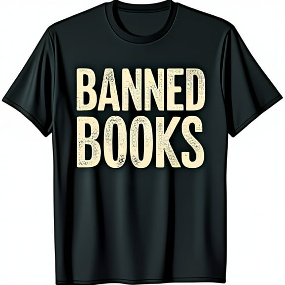 BANNED Graphic Black T-Shirt Font