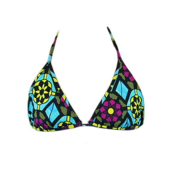 BANTU Women's Triangle Bikini Top X-Small Blue / Multi-Color