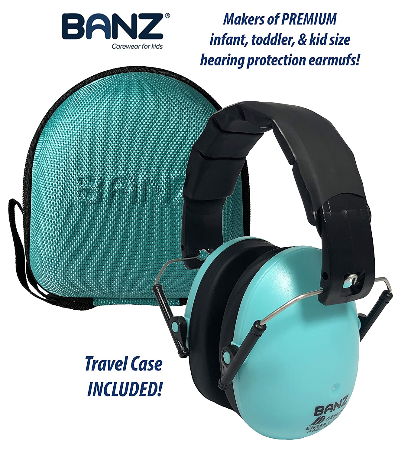 BANZ Earmuffs with Case Kids Hearing Protection Ages 310 Years