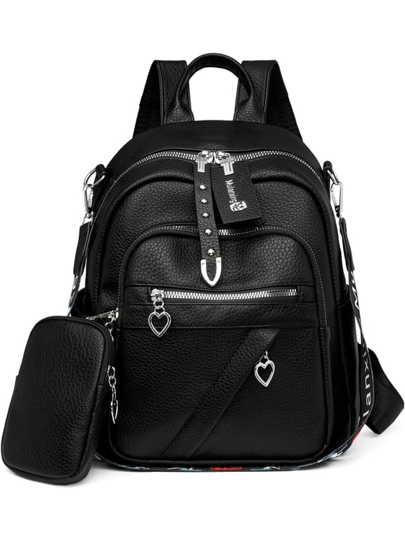 Convertible Backpack Purse for Women, PU Leather 3-in-1 Shoulder Crossbody Handbag, Lightweight Travel Daypack with Removable Straps, 4 Colors