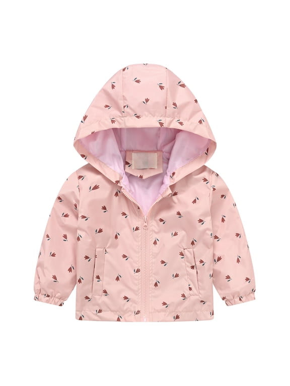 Infant Rain Jacket Toddler Boys Raincoat Waterproof Boys Girls Lightweight Rain Poncho Cartoon Jacket Windbreaker Zip Up