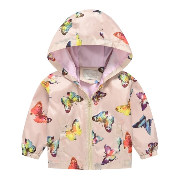 BAOAOER Infant Rain Jacket Toddler Boys Raincoat Waterproof Boys Girls Lightweight Rain Poncho Cartoon Jacket Windbreaker Zip Up
