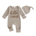 thumbnail image 1 of BAOAOER Newborn Baby Boy Clothes Little Brother Romper Jumpsuits One Piece Infant Coming Home Outfit 2Pcs Clothing Set Size 3-6 Months, 1 of 6