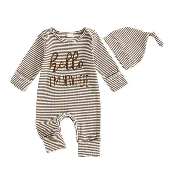 BAOAOER Newborn Baby Boy Clothes Little Brother Romper Jumpsuits One Piece Infant Coming Home Outfit 2Pcs Clothing Set Size 3-6 Months