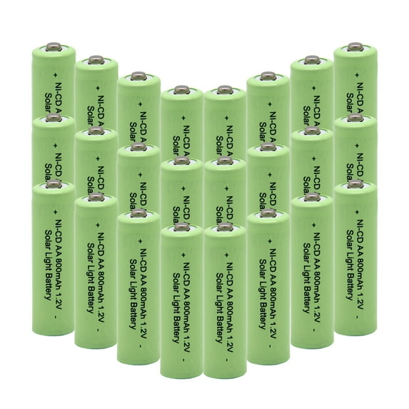 BAOBIAN aa Size 1.2V Ni-Cd 800mAh Double a Rechargeable Batteries Outdoors Solar Lights (24 Pack)