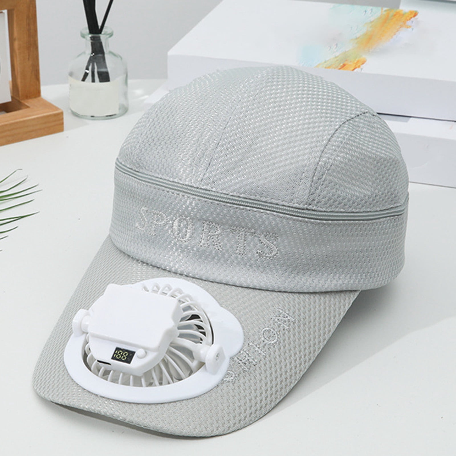 BAODANN Baseball Cap Built In USB Solar Fan Power Supply Men Women's ...