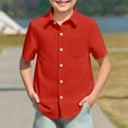 thumbnail image 1 of BAODANN Boys And Girls Button Down Pocket Shirts Short Sleeve Gradient Shirt Kids Summer Casual Beach Shirts Athletic Fit Youth Boy Shirt Boys Pajamas Size 14 16 Boy Apparel Long Thermal, 1 of 4
