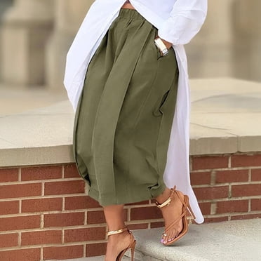 Aazon.co: G4Free Woen Casual Ribbed Wide Leg Pants With Pockets