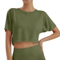 thumbnail image 1 of BAODANN Crop Tops For Girls Short Sleeve Shirt Girls Summer Tops Neck Slim Fit Tops Basic Tee Girl Workout Too 5t T Shirts Girls Toddler Girl Clothes Long Sleeve Shirt Kids Girls Undershirts Tops, 1 of 3