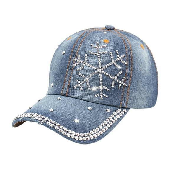 BAODANN Custom Rhinestone Denim Baseball Cap for Men and Women Fashionable Sun Hat for Parties Cap Pack Youth Adjustable Baseball Hat Low Profile Hats for Men Primitive Baseball Municipal Waste Hat