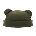 thumbnail image 1 of BAODANN Fall Winter Hats for Women Men Street Fashion Bear Ear Hop Hat Warm Thickened Cap Unisex Brimless Cap Wool Large 90s Hat French Hat Male Men French, 1 of 3