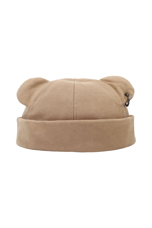 Fall Winter Hats for Women Men Street Fashion Bear Ear Hop Hat Warm Thickened Cap Unisex Brimless Cap Wool Large 90s Hat French Hat Male Men French