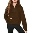 thumbnail image 1 of BAODANN Girls Half Zip Sweatshirt Quarter Zip Pullover Sweatshirts With Pocket Hoodie Sweater Fall Clothes For Teen Girls Fall Sweaters for Toddler Boy Big Comfy Baby Boy Clothes Sweatshirt 4minute, 1 of 3