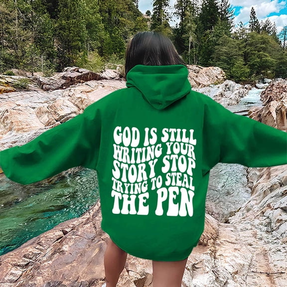 BAODANN God Is Still Writing Your Story Women's Letter Graphic Hoodies Athletic Hoodies for Women Womens Hoodies Women Zip up Sweatshirts Hooded Sweat Shirt for Women Woman Zip up Hoodie