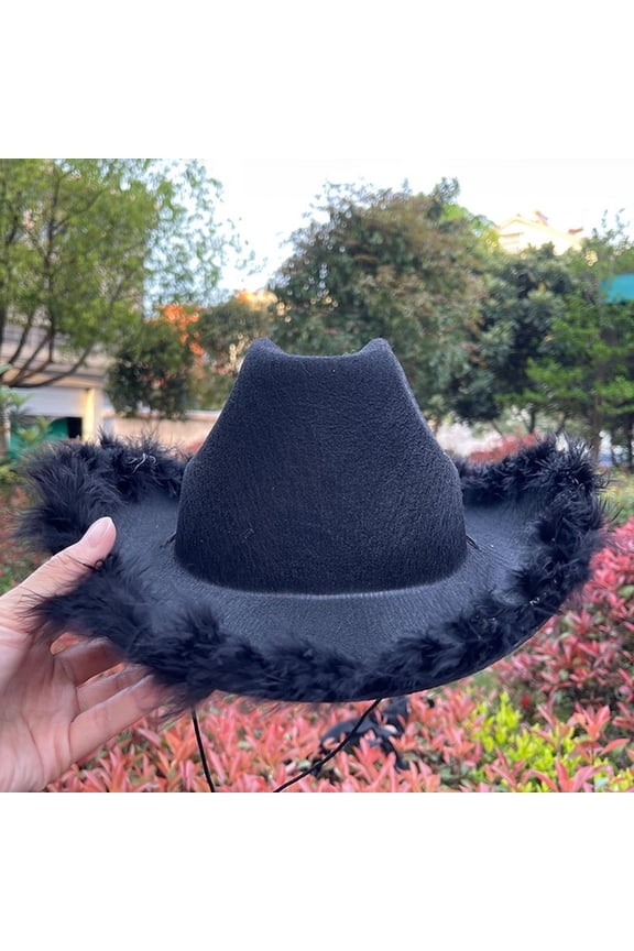 Hat with Feather Feather Brim Adult Size Cowboy Hat with Feathers for Party Play Dress Up Flat Wicker Hat Hat Bands Leather Cowboy Hats for Boys Sequin Cowboy Hat Us Open Hats for Men