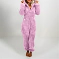 thumbnail image 1 of BAODANN Jumpsuits For Women Fuzzy Hoodie Pajamas Jumpsuit Long Sleeve Romper Pajamas Warm Drawstring Romper plus Jumpsuit Adult Footie Pajamas Footie Adult Pajamas Checkerboard Set Women, 1 of 6