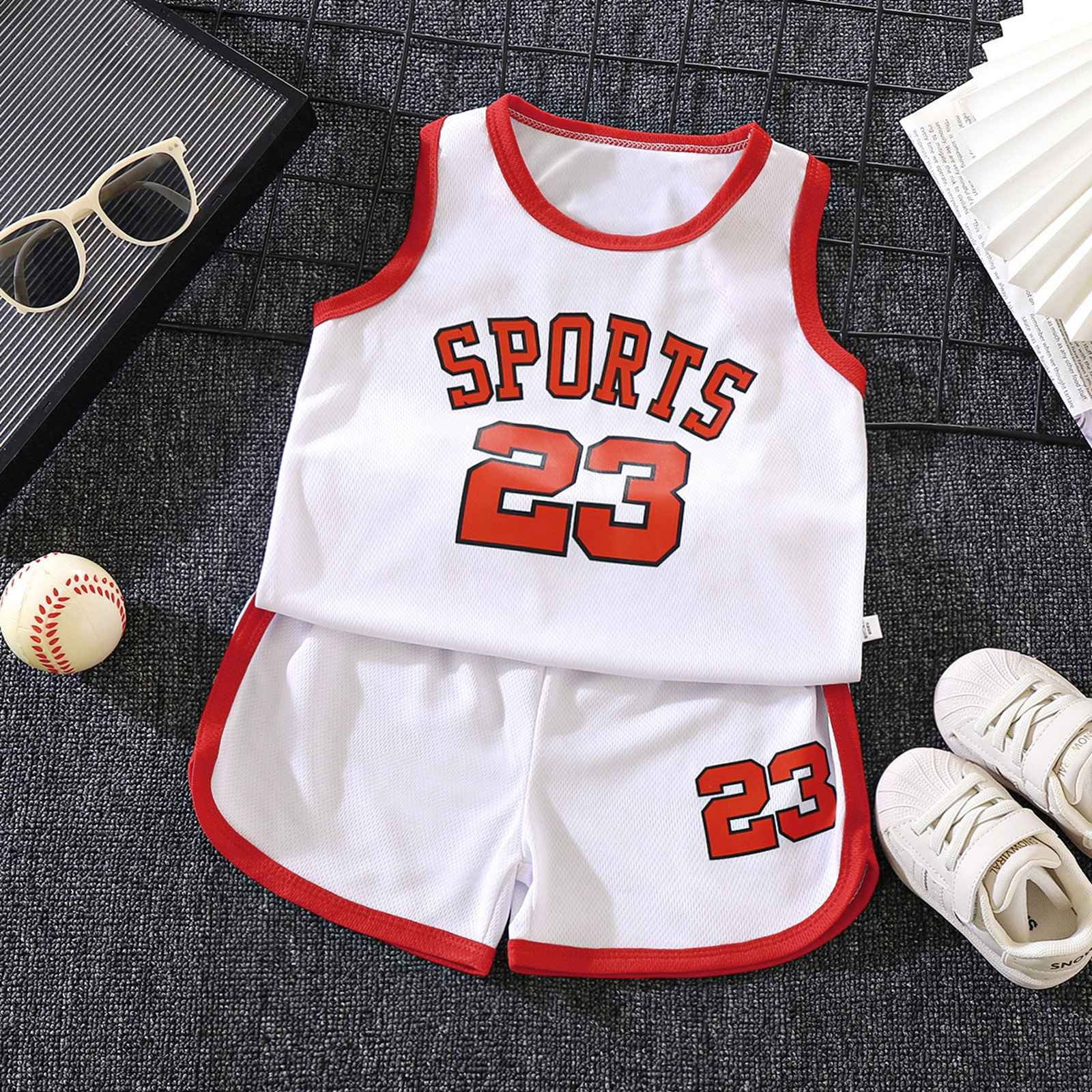 BAODANN Kids Summer Basketball Set For Boys And Girls Mesh Vest And ...