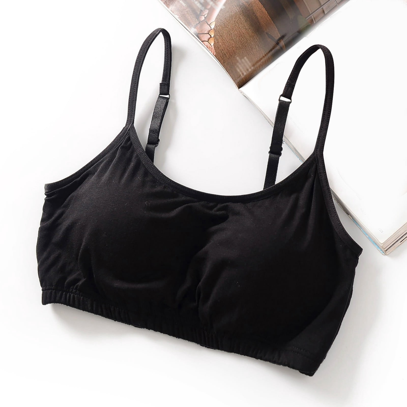 BAODANN Ladies Cup Rimless Yoga With Chest Pad Half Length Small Sling ...