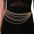 thumbnail image 1 of BAODANN Ladies Fashion Casual Punk Metal Belt Rhinestone Inlaid Chain Skirt Waist Chain Belts Men Leather Belts for Men Leather Reversible Belt Screws Belt It, 1 of 5