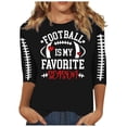 thumbnail image 1 of BAODANN Ladies' Three Quarter Sleeve Round Neck Rugby Letter Printed Casual T Shirt 3 Pack of Turtle Neck Top for Women Womens Short Sleeve Shirt Workout T Shirts Women Womens Tops Short Sleeve Loose, 1 of 4