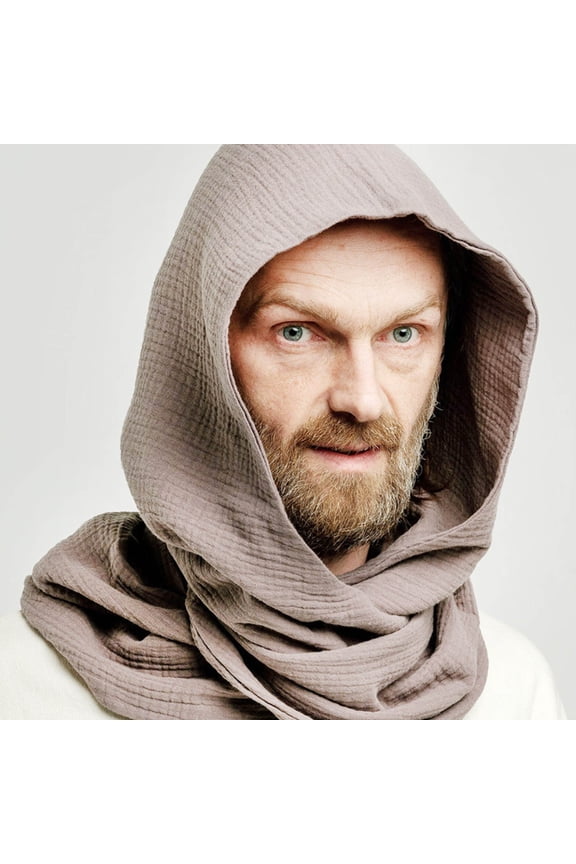 Men Women Hooded Scarf Winter Scarf Crinkle Vintage Soft Scarf Knitted Soft Scarf Cowboy Wild Rags Hair Scarf for Women Vintage Winter Neck Warmer Gaiter Ski Neck Warmer