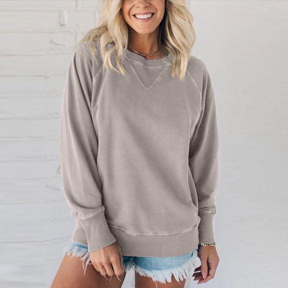 BAODANN Ribbed Pocket Pullover Sweatshirt for Women Loose Fit Long Sleeve Top Autumn and Winter Cute Woman Sweatshirt Hooded Sweatsuit Women Athletic Jacket with Hood Women Casual Sweatshirts Women