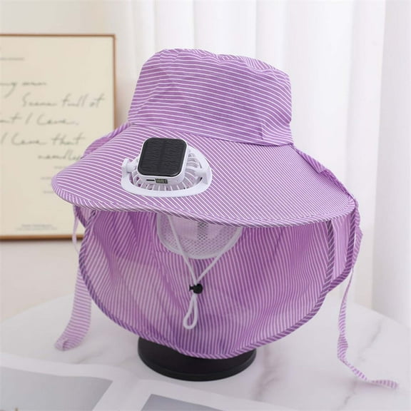 BAODANN Solar Fan Bucket Hat For Men Women UPF50+ Sun Wide Brim Outdoor Sports Summer Fishing Hat With Modern Hijab Fashion Summer Hat W Ponytail Hole Beach Visor Dishono Hat Hat's for Women