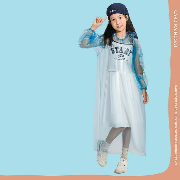 BAODANN Spring Summer And Autumn Boys' And Girls' Plain Color Buttoned Teal Girls Raincoat Toddler Girl Lightweight Coat Raincoats with Hood Girls Rain Coats Size 6-7 Big Girls Winter Coats Size 8