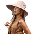 thumbnail image 1 of BAODANN Summer Wide Brim Sun Hat With Cape For Women Wide Visors for Women Us Postal Service Hat Womens Hat with Ponytail Hole Hat with Open Top Visor, 1 of 4